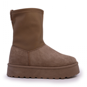 Ghete îmblănite femei Benvenuti taupe din velur 1418DG120VTA