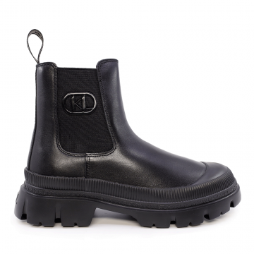 Ghete tip chelsea bărbați Karl Lagerfeld Trekka Mens, negri din piele  2056BG25243N