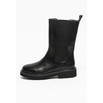 Ghete slip-on de piele cu insertii de material textil Ivy