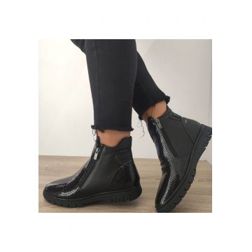 Ghete Casual Dama  013 10025 Negre Croco - Negru