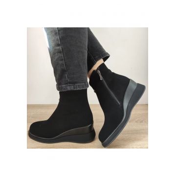 Ghete Casual Dama  150001A 01-I Negre Velur - Negru