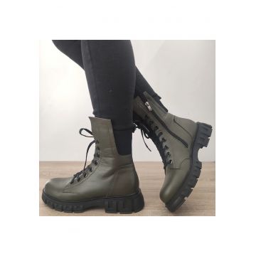 Ghete Casual Dama  21015 Verde Kaki - Verde Kaki