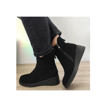 Ghete Casual Dama  50002B 01-I Negre Velur - Negru