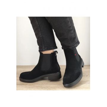 Ghete Casual Dama  550006A 01-I Negre Velur - Negru -