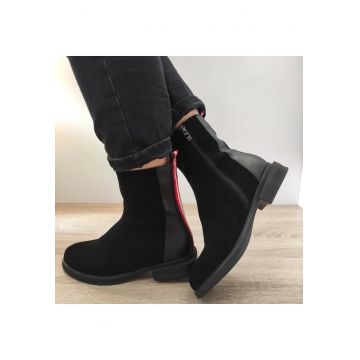 Ghete Casual Dama  D9193-1 Negre Velur - Negru