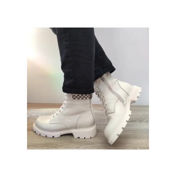Ghete Casual Dama  L9137 Crem - Crem