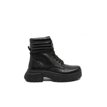 Ghete dama  cu platforma - negre - din piele naturala RIKW1873-00