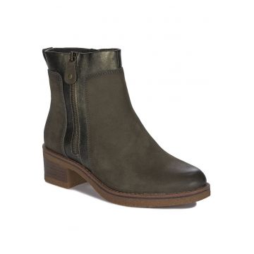 Ghete dama  piele naturala - verde - stil elegant - confortabile