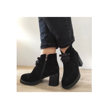Ghete Elegante Dama  350012 01-I Negre Velur - Negru