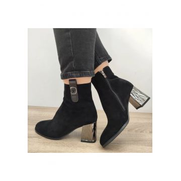 Ghete Elegante Dama  350013 01-I Negre Velur - Negru