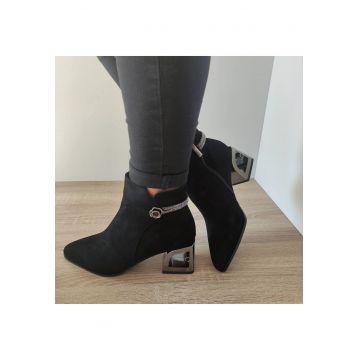Ghete Elegante Dama  K45-110C Negre Velur - Negru Velur