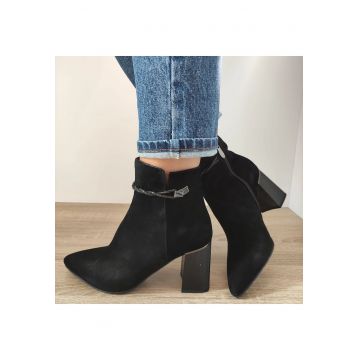 Ghete Elegante Dama  Mh003-2321 - Negru Velur