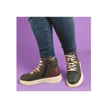 Ghete Casual Dama  4016 Kaki - Kaki