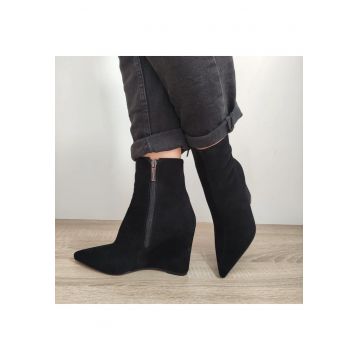 Ghete Elegante Dama  K1271-133R Negre Velur - Negru