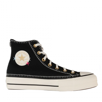 Sneakers high top femei CONVERSE CHUCK TAYLOR ALL STAR LIFT CRAFTED STITCHING PLATFORM negri 2957DGS08731N