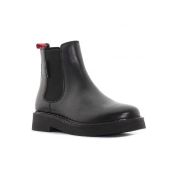 Botine negre de damă  TJW Chelsea Flatform