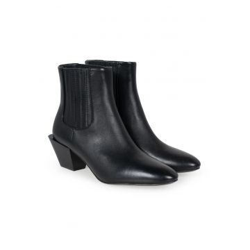 Botine chelsea din piele D-Texanne cu toc cubanez -