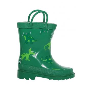 Cizme copii  Minnow impermeabile - cauciuc - verde - slip-on - model animal