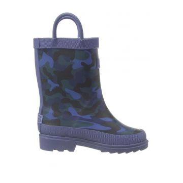 Cizme copii  model camuflaj - impermeabile - bleumarin - cauciuc