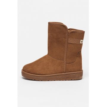 Cizme scurte fara inchidere - captusite de blana sintetica