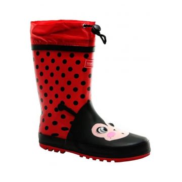 Cizme Wellington copii  impermeabile - rosu - cauciuc - slip-on