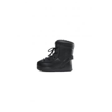 Ghete dama  300811498 - Piele ecologica - Negru