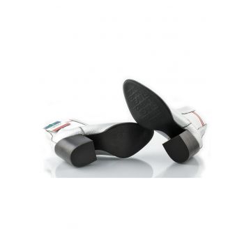 Ghete dama -  Piele - Argintiu -
