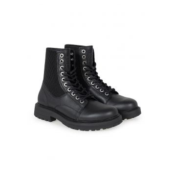 Ghete din piele cu insertii textile D-Alabhama -