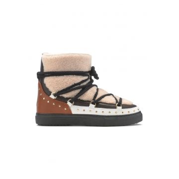 Ghete slip-on de piele cu sireturi