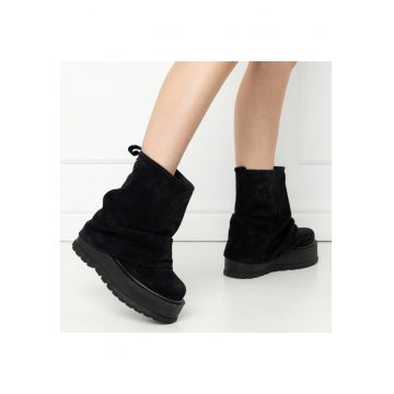 Ghete slip-on  - Slouchy Short - Black - marimea