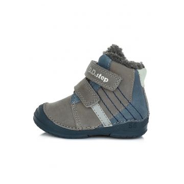 Ghetute din piele baietei -  imblanite - W038-130 - 19 - Gri