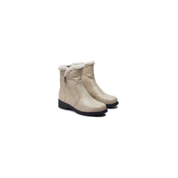 Ghete dama  304312113 - Piele naturala - Bej