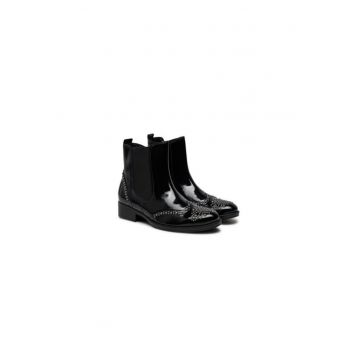 Ghete dama  304338366 - Piele naturala - 40 EU - Negru