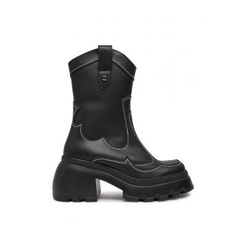 Ghete dama  304437274 - Piele ecologica - Negru