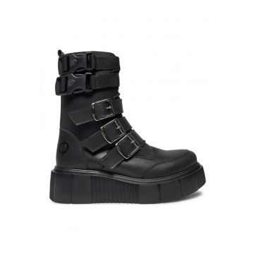 Ghete dama  304437304 - Piele ecologica - Negru
