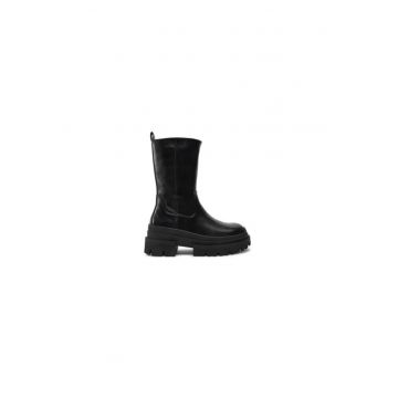 Ghete dama  304484346 - Piele ecologica - Negru - Negru