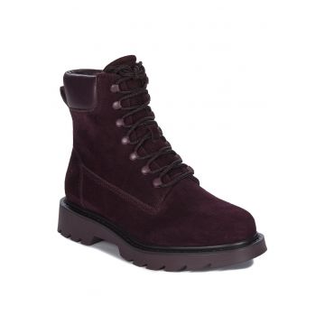Ghete dama Merlot -  Piele naturala - Visiniu