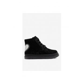Ghete fete  5905588077626 - Piele naturala - Negru