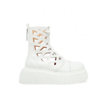 Ghete dama  305288660 - Piele naturala - Alb