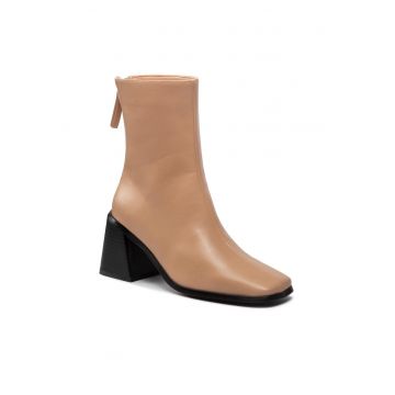 Botine dama -  301704652 - Piele ecologica - Bej