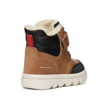 Ghete cu inchidere velcro si garnituri din piele intoarsa