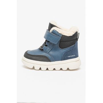 Ghete cu inchidere velcro si garnituri din piele intoarsa