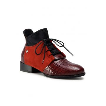 Ghete dama -  207660922 - Burgundia - Piele naturala