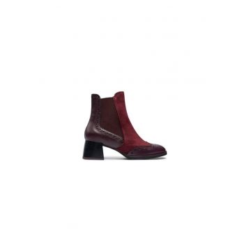 Ghete dama  304400346 - Piele naturala - Rosu