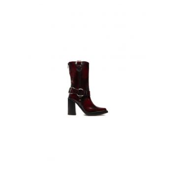 Ghete dama  304418433 - Piele naturala - 39 EU - Rosu