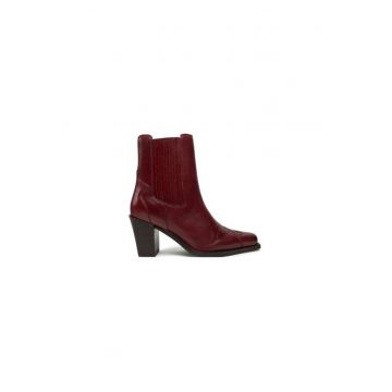 Ghete dama  304962158 - Piele naturala - Rosu