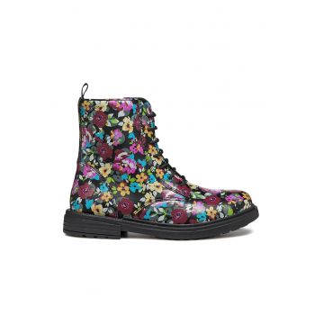 Ghete din piele ecologica cu model floral