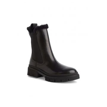 Papuci dama -  casual - piele naturala - negru